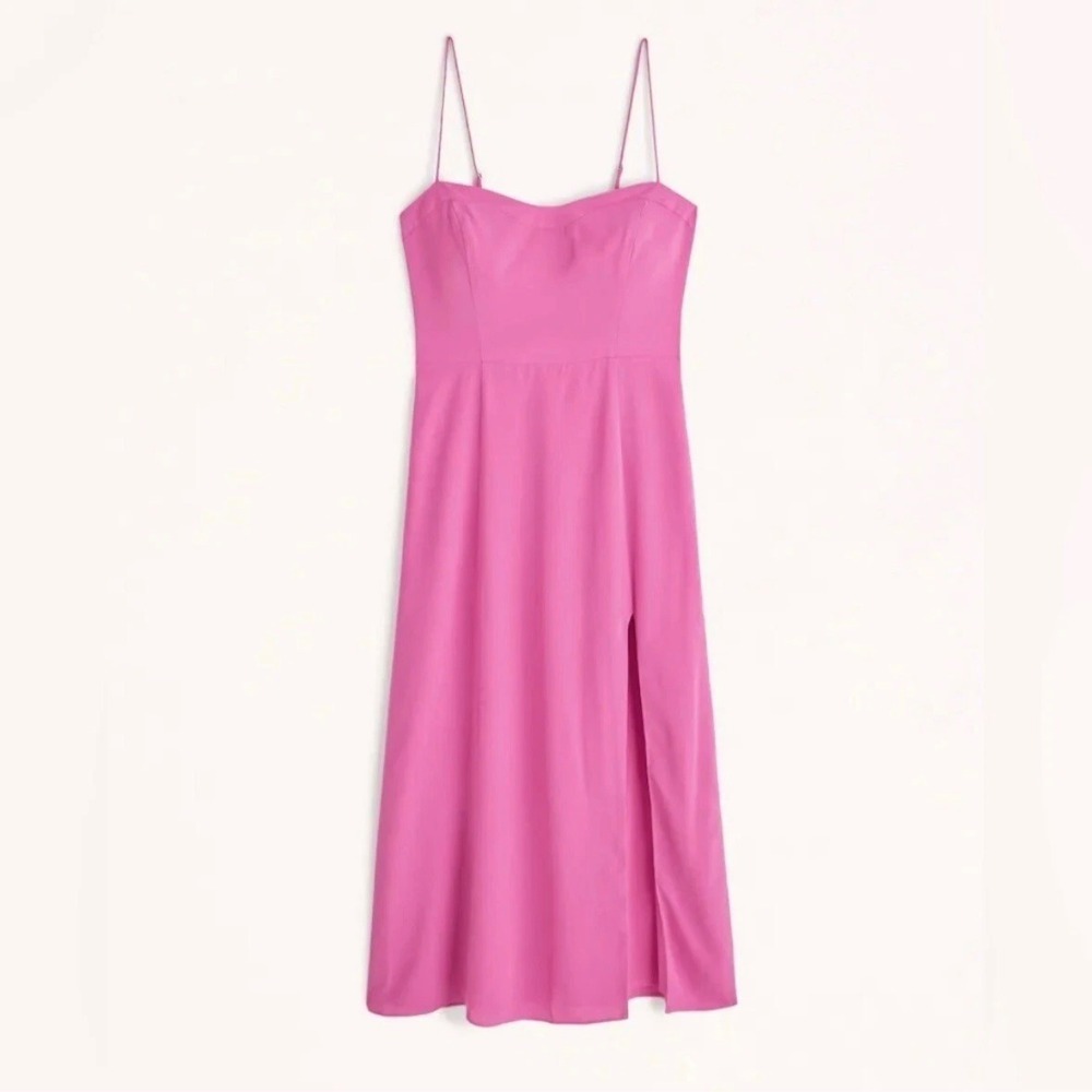 Abercrombie & Fitch‎ Women's Hot Pink Midi Dress Sleeveless Slit XS